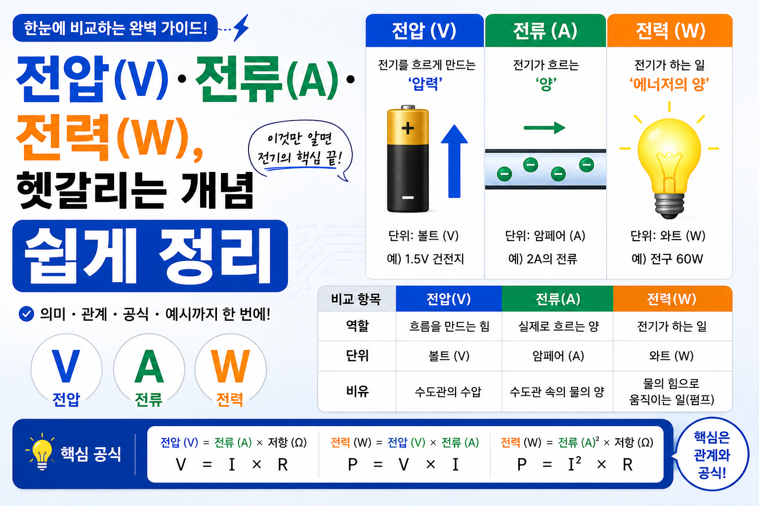 전압, 전류, 전력 쉽게 정리 썸네일