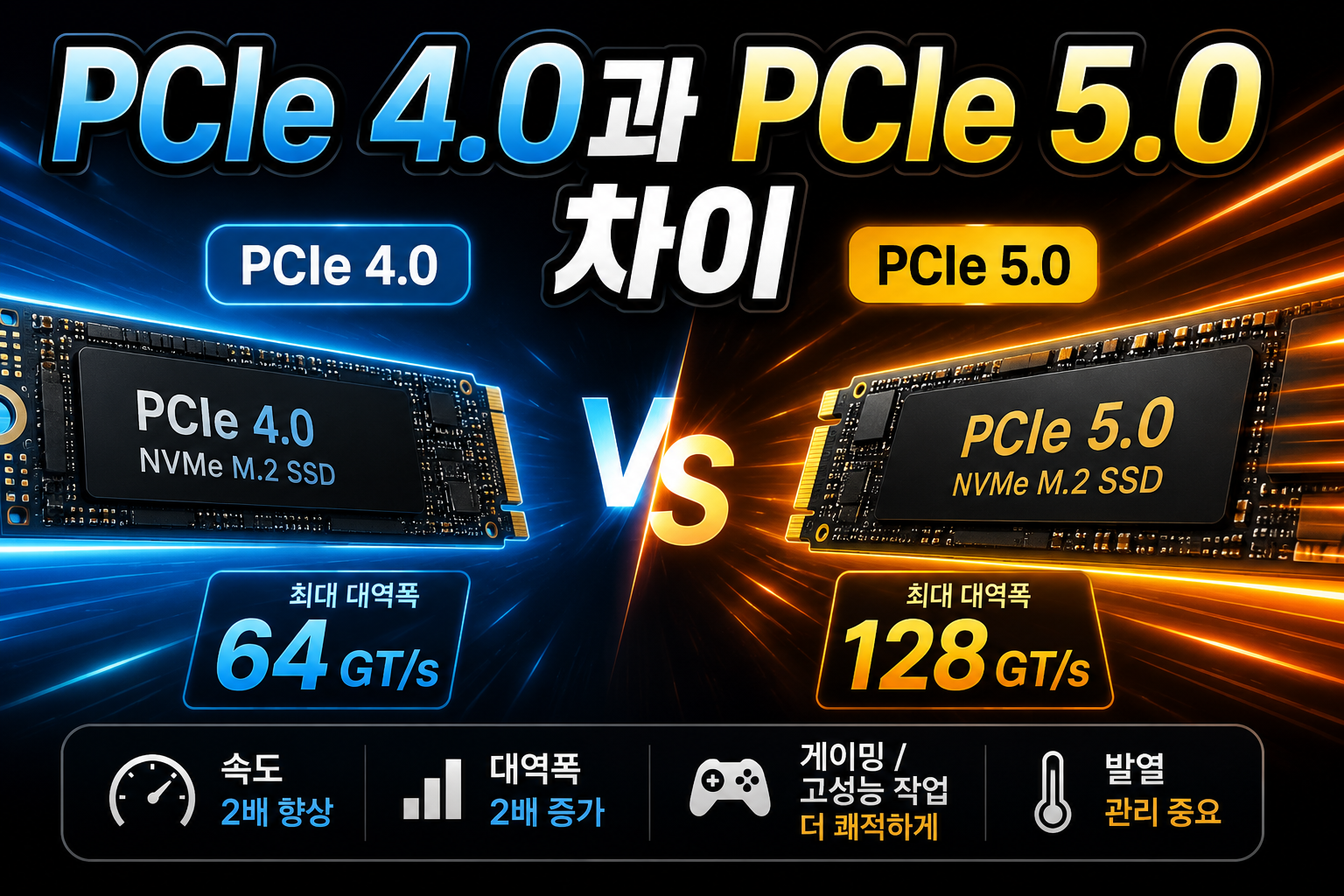 PCIe 4.0 vs PCIe 5.0 비교 썸네일