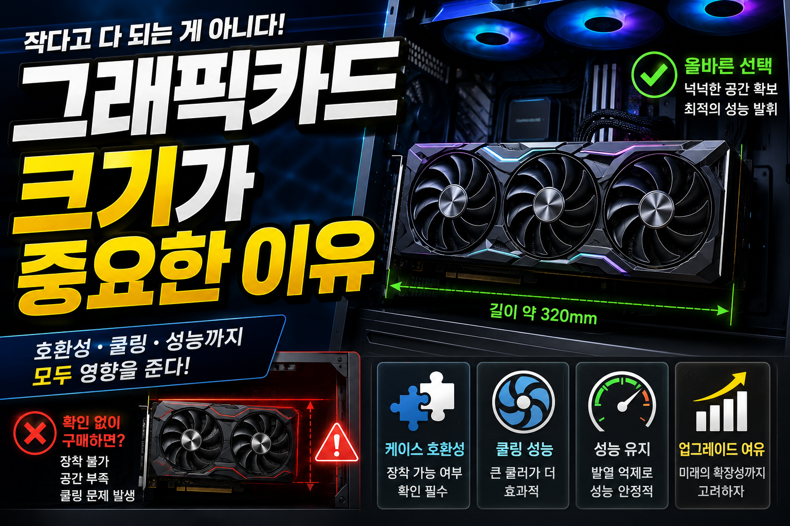 그래픽카드 크기 중요성 안내 썸네일
