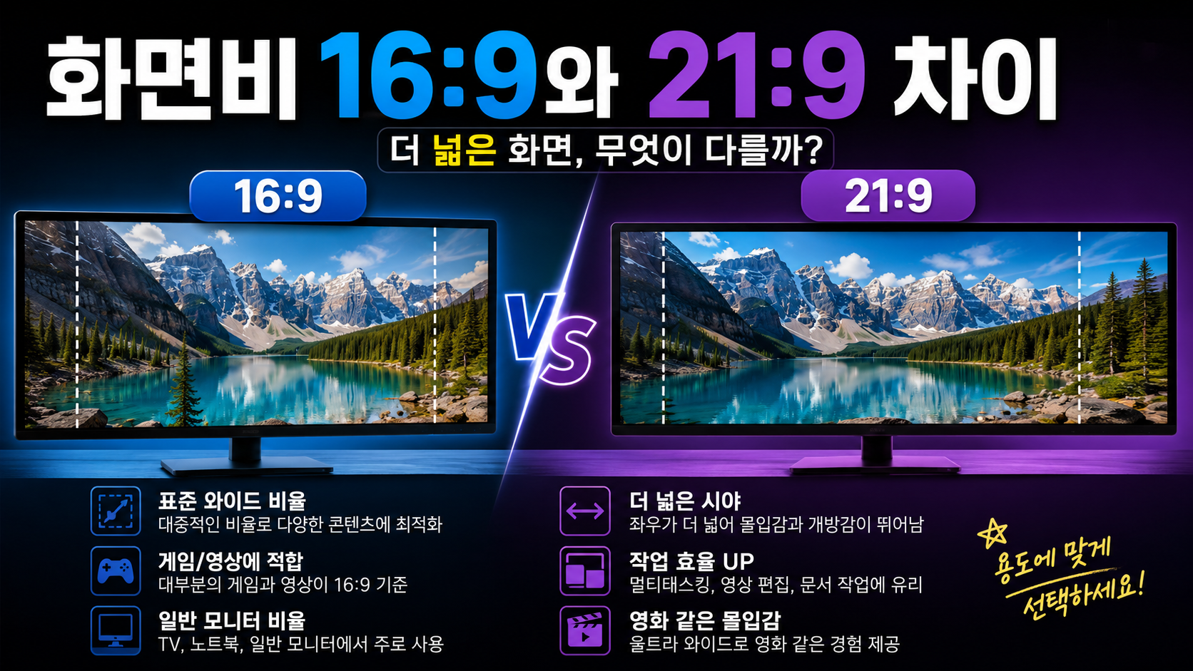 16:9 vs 21:9, 비교하기 썸네일