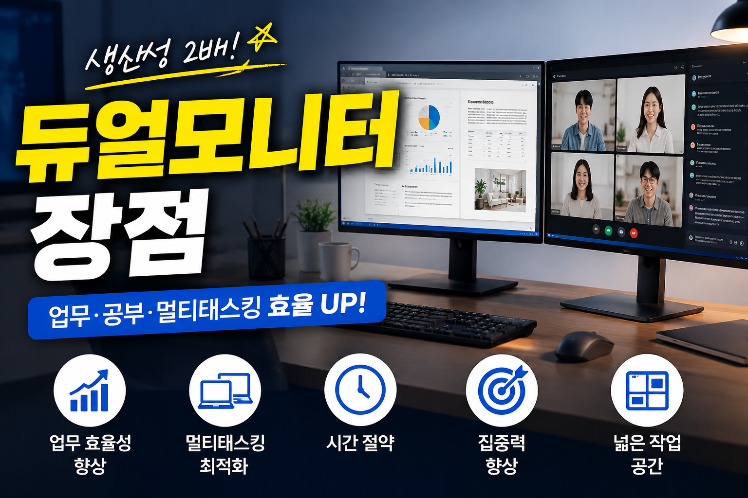 듀얼모니터로 업무 효율 극대화 썸네일