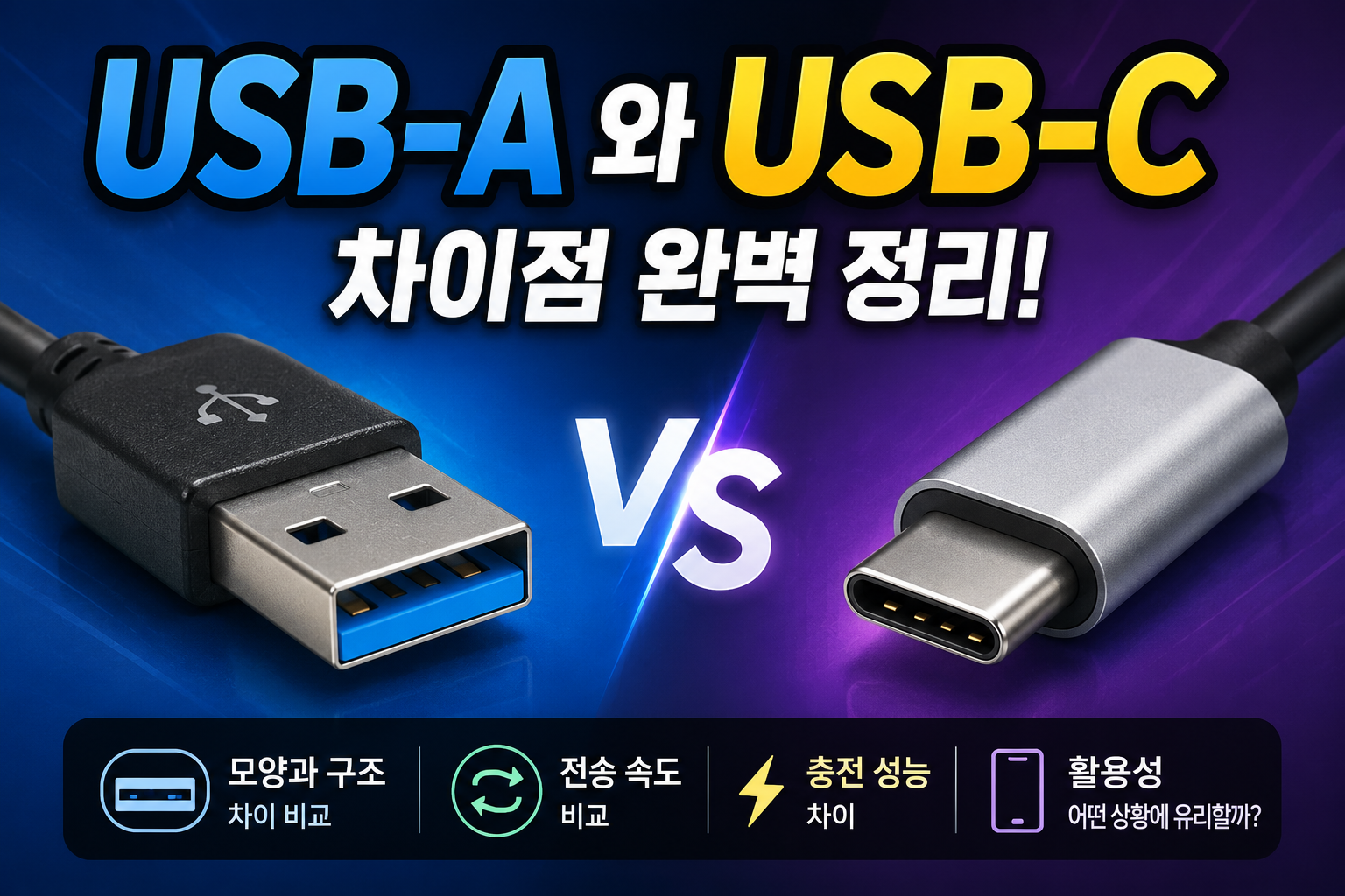 USB-A vs USB-C 비교 해부 썸네일