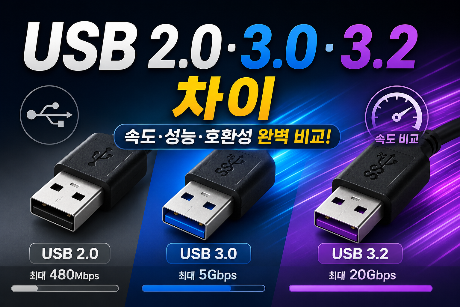 USB 버전 속도 비교 인포그래픽 썸네일