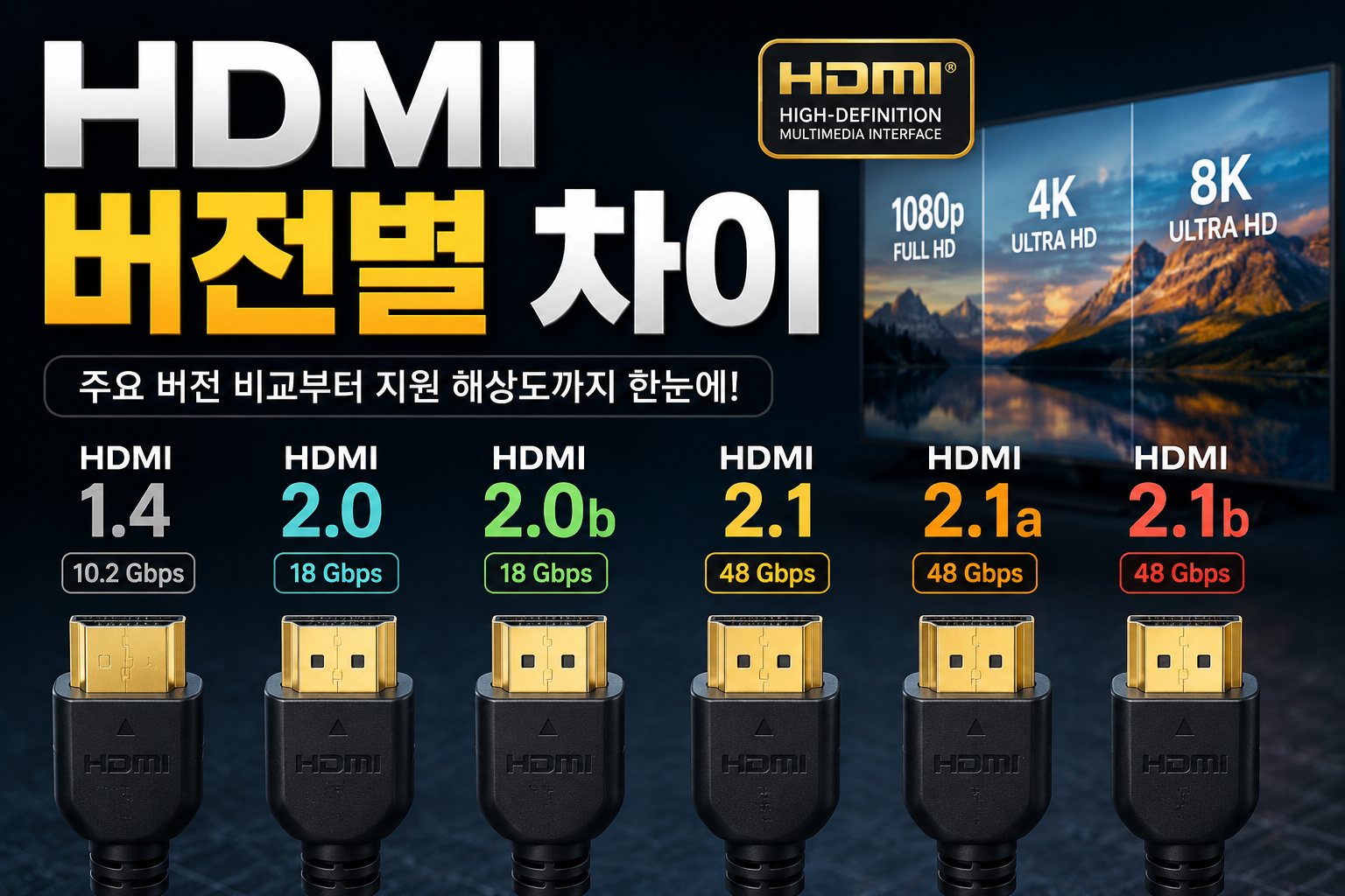 HDMI 버전별 차이 한눈에 보기 썸네일
