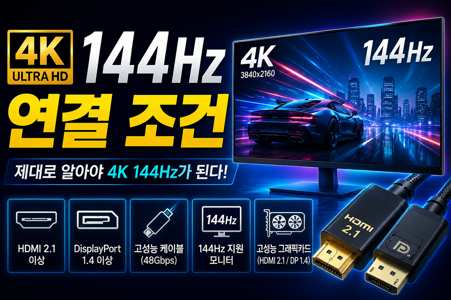 4K 144Hz 연결 조건 안내 썸네일