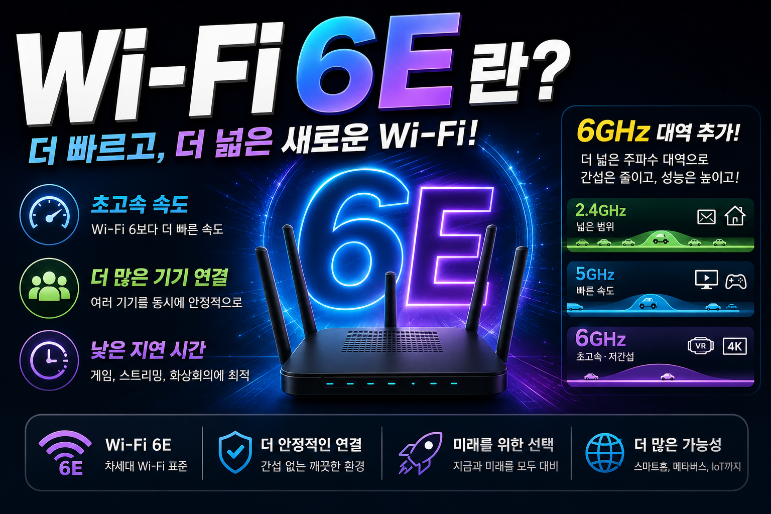 Wi‑Fi 6E: 더 빠르고 넓게 썸네일