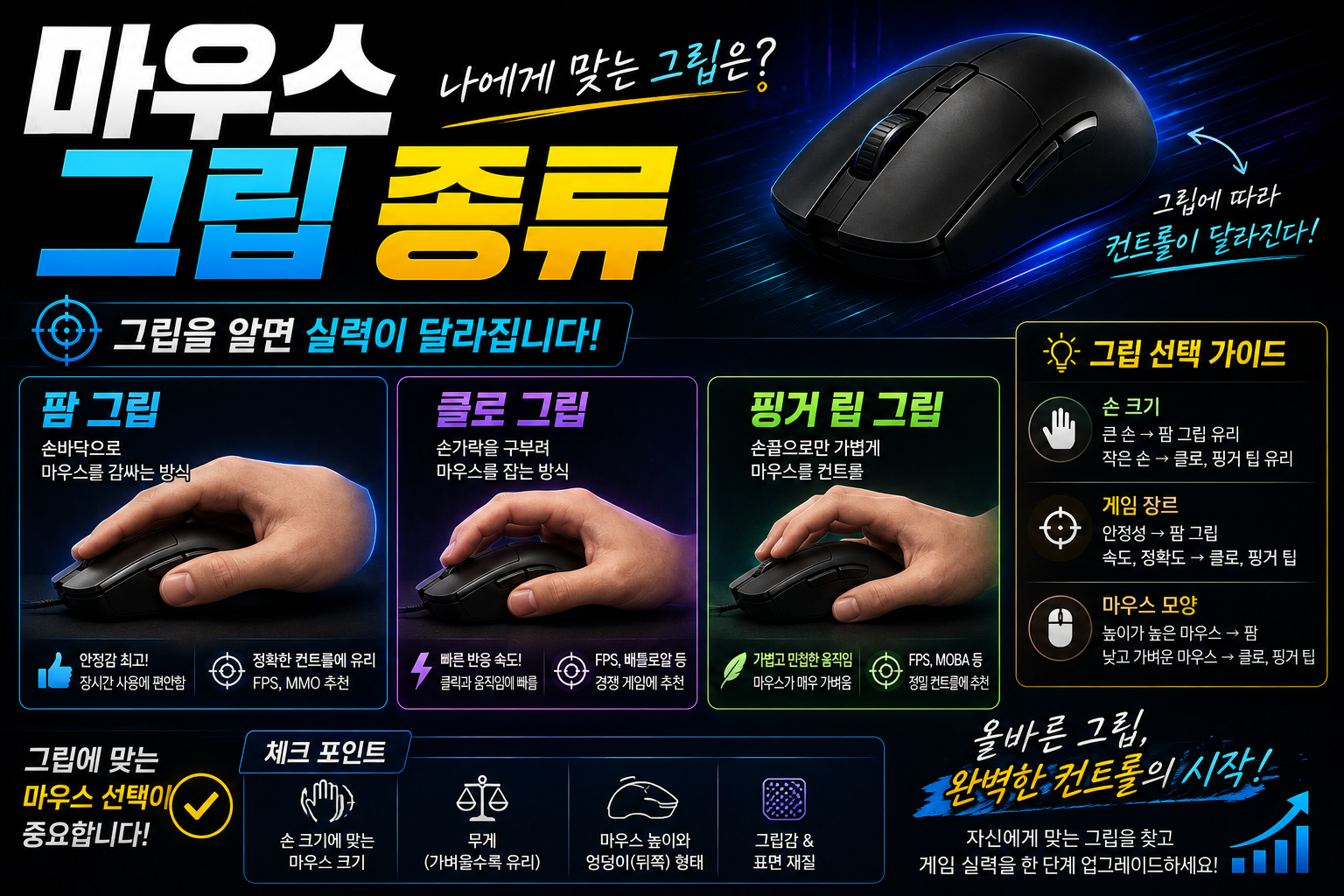 마우스 그립 종류 완벽 가이드 썸네일